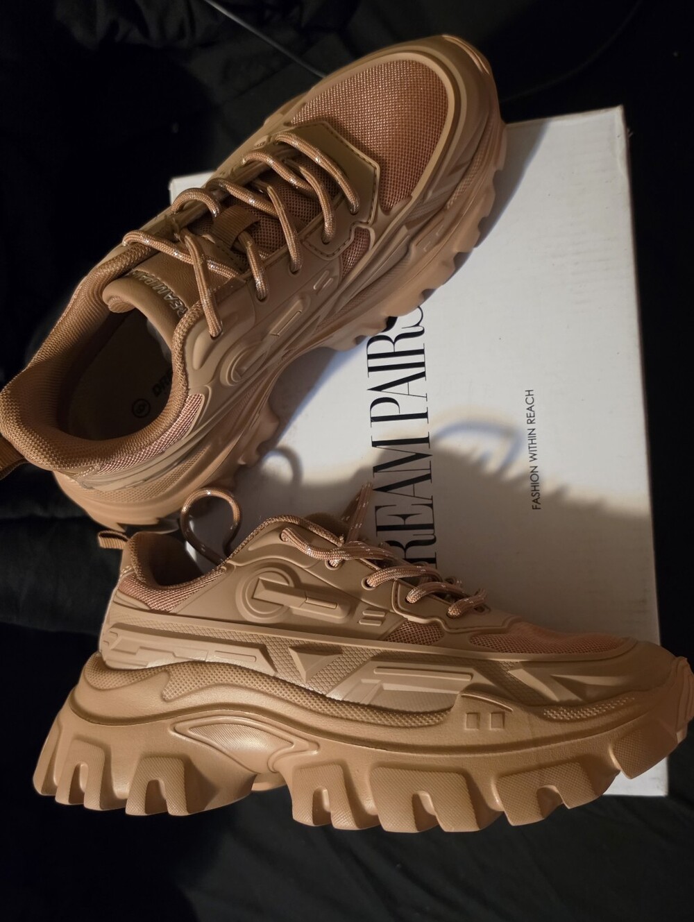 Chunky Women's Tan Athletic Sneakers